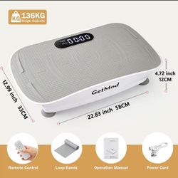 GETMOD Plus size Vibration Plates exercise equipment with LED Display, Brushless Motor for Smooth Operation, Bluetooth Speaker 10 Speed Levels Quiet M
