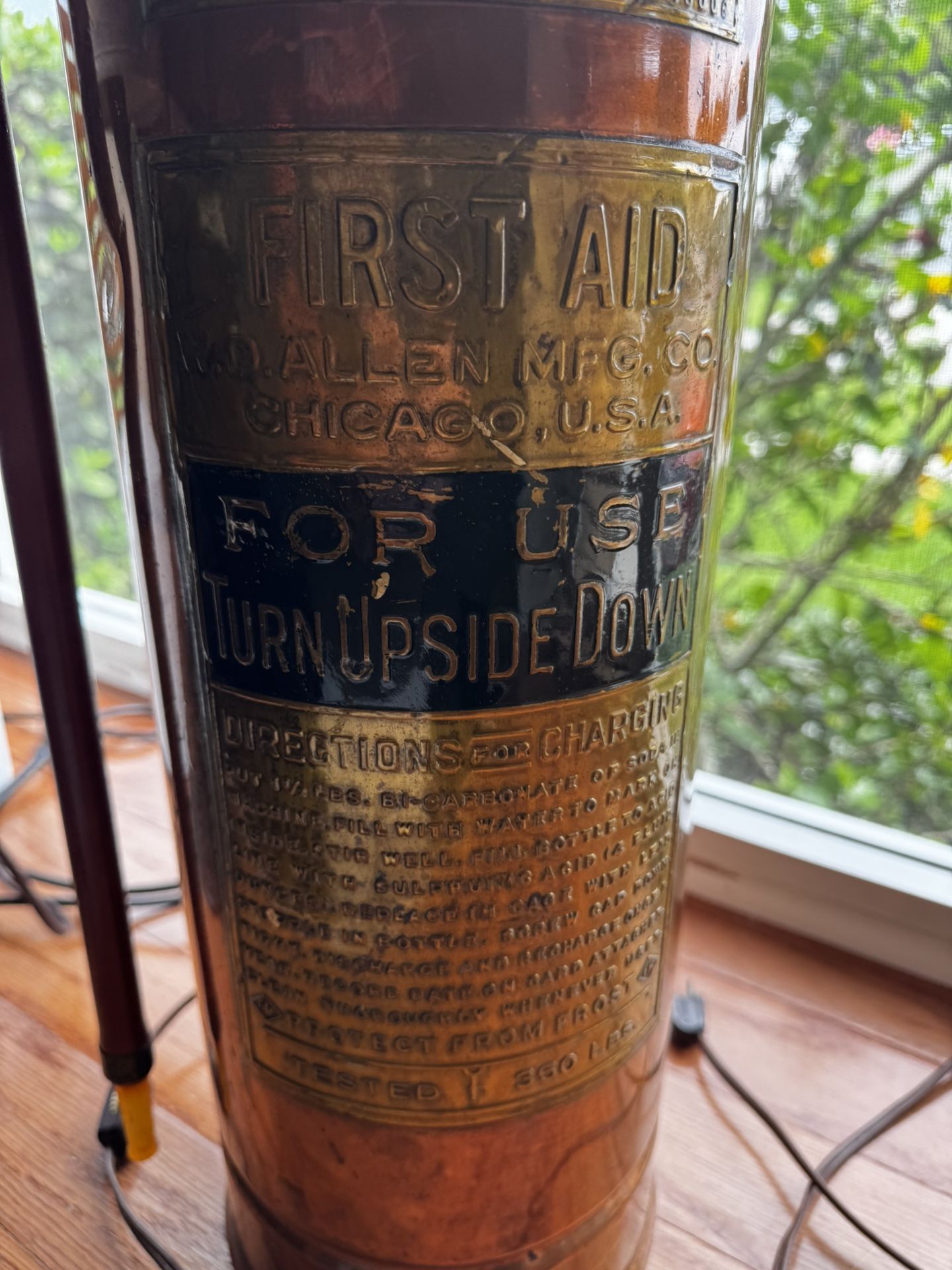 Vintage Copper and Brass Fire Extinguisher Lamp