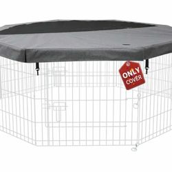 PETIME Top Cover Sun/Rain Proof Provide Shade and Security for Indoor Outdoor Dog Playpen Fits All 24" Wide 8 Panels Pet Exercise Pen (Playpen Not Inc