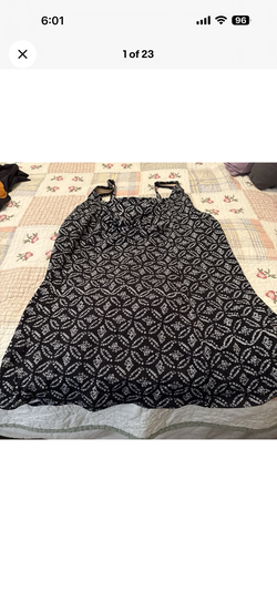 Lands End Women’s Plus Size 26W Swimsuit Dress Black and White