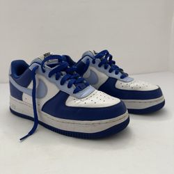 Nike Air Force 1 Low DV3907-900 Womens US 8.5 Shoes Blue/white Leather Athletic Sneakers no flaws 