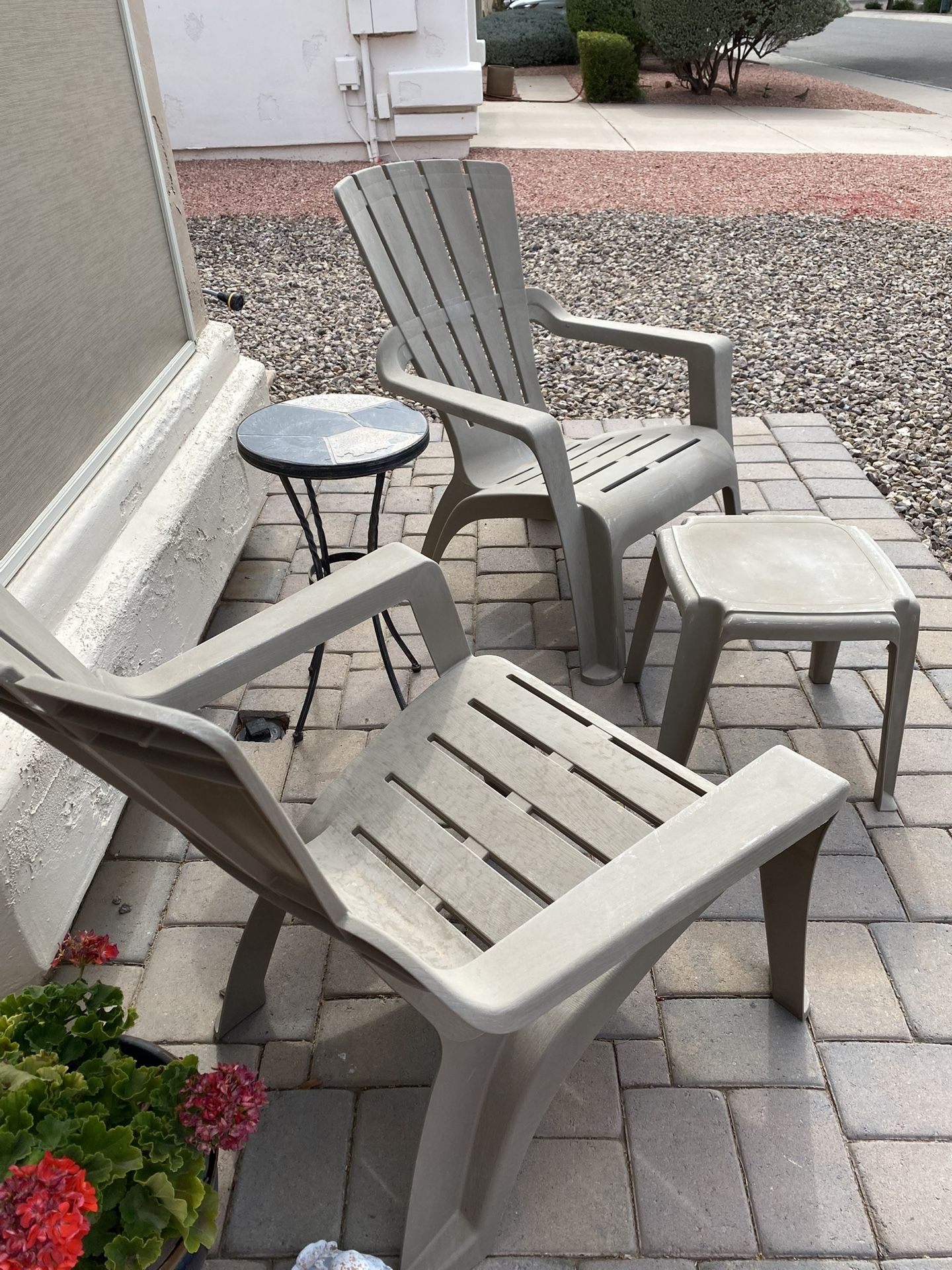 Adirondack Chairs And Table