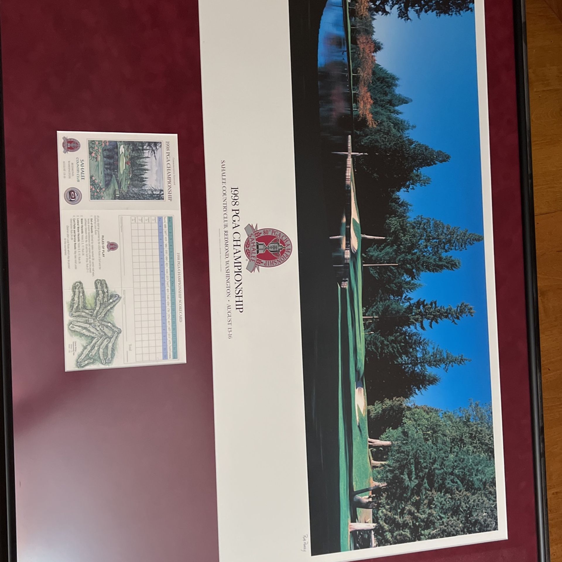 Sahalee PGA Championship Framed Print And Scorecard