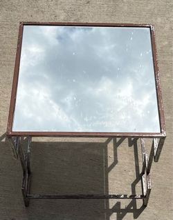 Glass Top Metal Table – Indoor/Outdoor