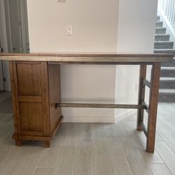 Solid Wood Console / Bar Table with Storage – Good Condition
