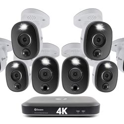 8 Camera Swann Home DVR Security Camera System with 2TB HDD, 8 Channel 8 Camera, 4K Ultra HD Video, Indoor or Outdoor Wired Surveillance CCTV,