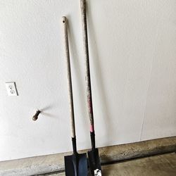 Pair of garden shovels
