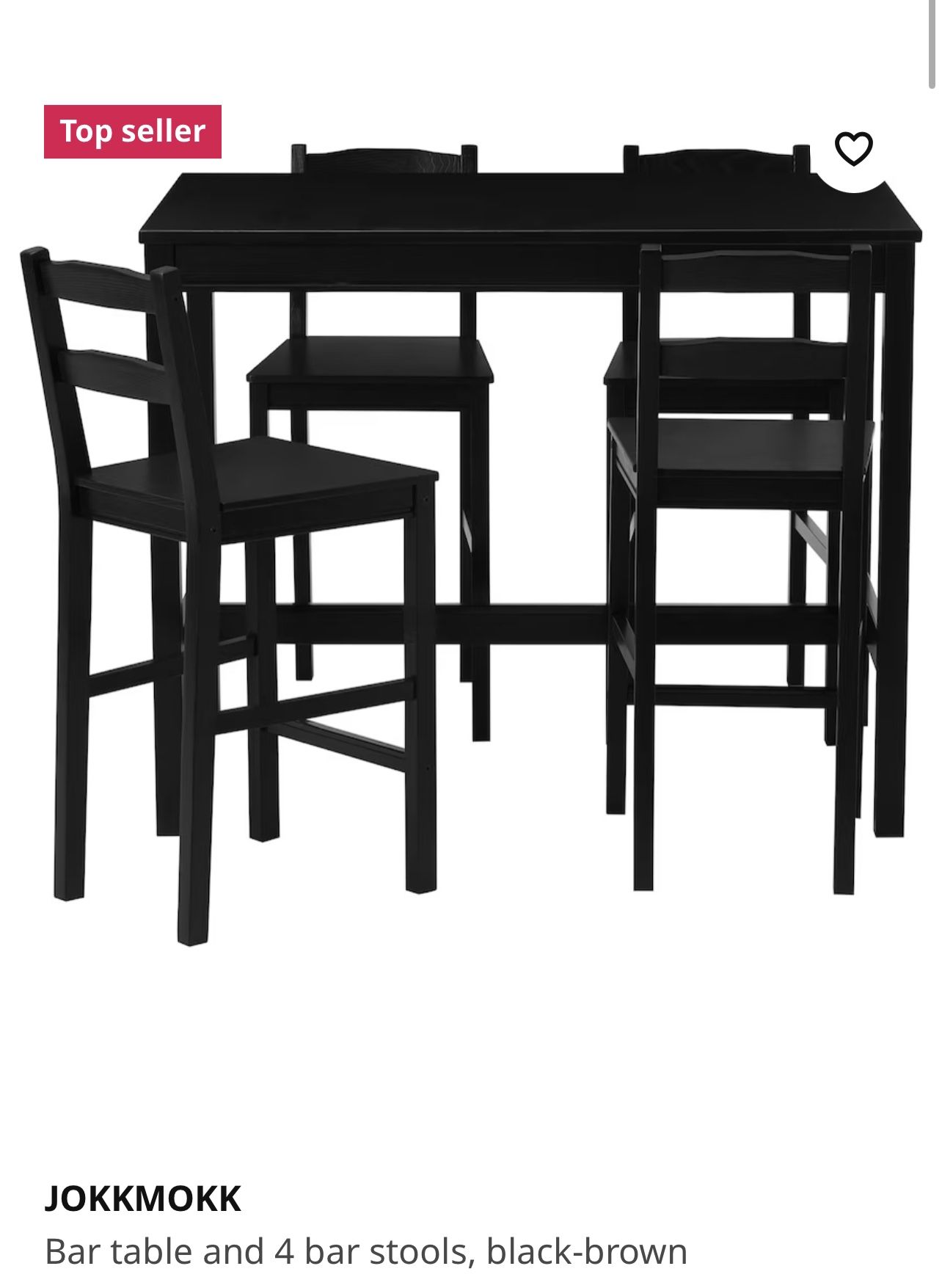 Bar Table and 4 Bar Stools, Black Brown for Sale in Rancho Cucamonga, CA OfferUp