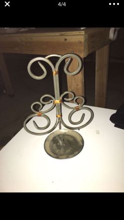 Heavy metal wall candle holder sconce. Wrapped with copper wire.