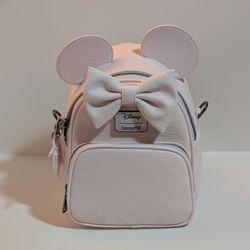Officially Licensed | Loungefly| Disney Minnie Ear Checkerboard Convertible Crossbody
