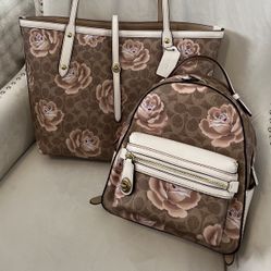 NEW- Coach Bag & Matching Backpack with Silk Bag. Great Gift Ideas. 