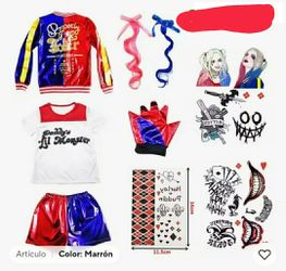 Suicide Squad Harley Quinn Inspired Costume Jacket kids Small 110