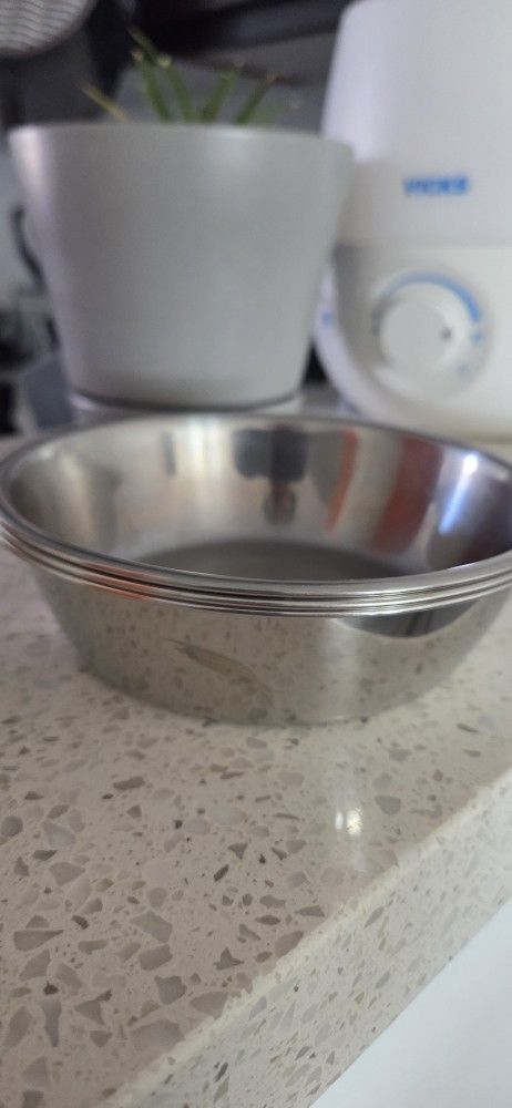 Stainless Steel Pet Dog Cat Food And Water Bowls 3pk