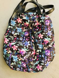 Max Studio Black Floral Backpack, Purse, Diaperbag