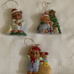 LIKE NEW Teddy Bear Christmas Ornaments