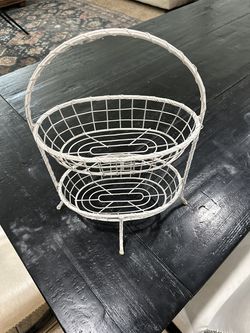 White metal basket