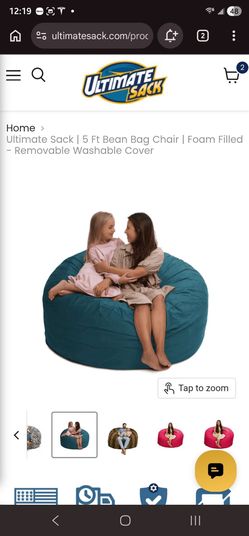 Ultimate sack 5 ft Bean bag chair with 2 ft stool