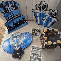 Birthday Money Box And Signs