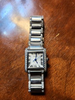 Cartier Tank Watch with Diamond Bezel
