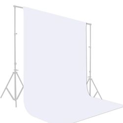 GFCC 8FTX10FT White Backdrop Background for Photography Photo Booth Backdrop for Photoshoot Background Screen Video Recording Parties Curtain 