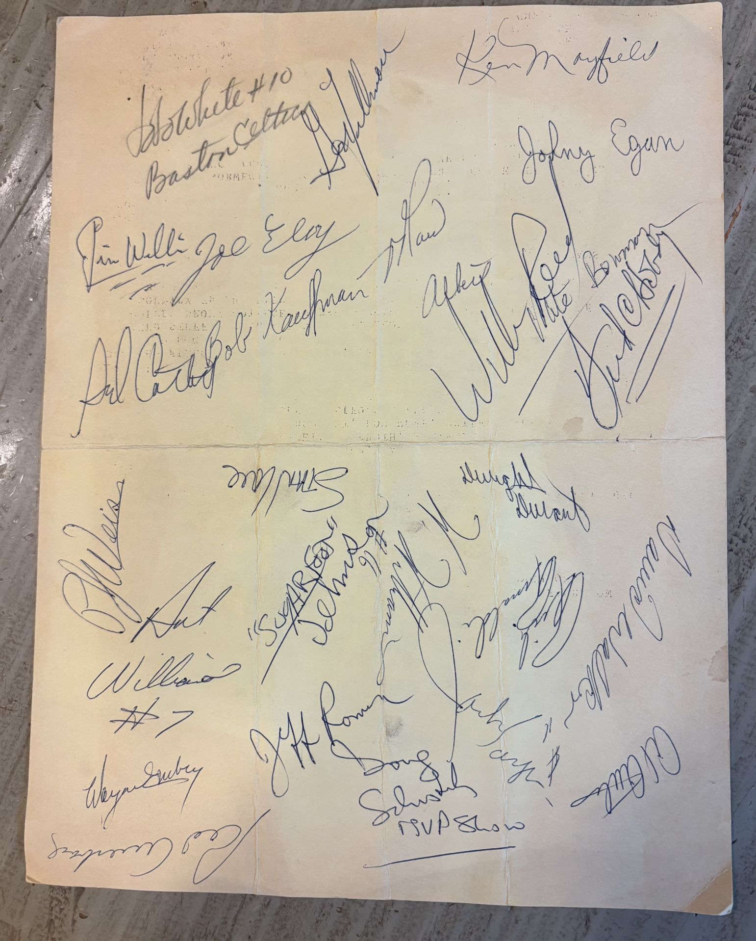 Rare NBA Autographed Artifact From 1971 Maurice Stokes Memorial Exhibition Game