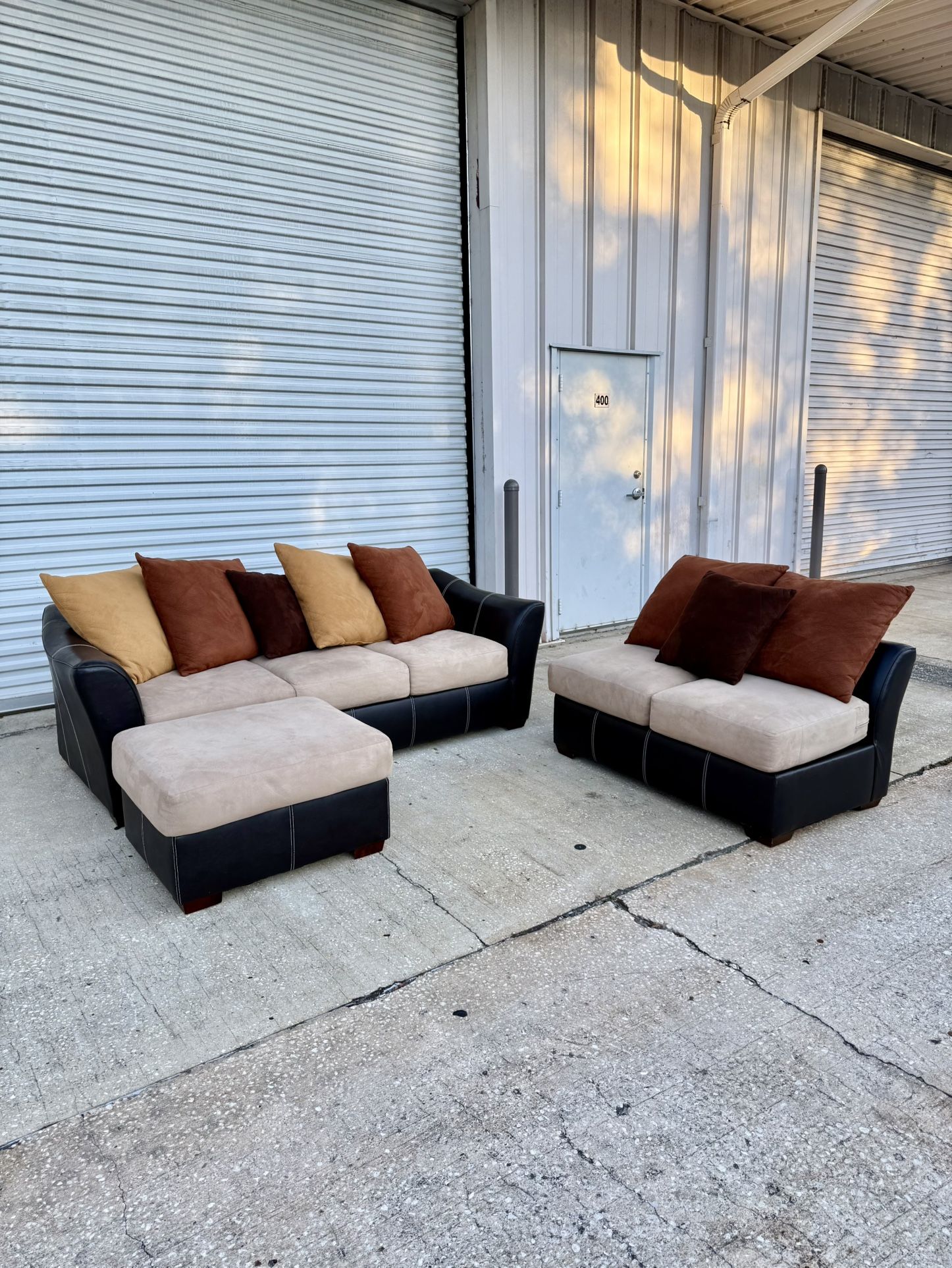 2-piece Sectional Couch & Ottoman