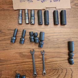 Sk ,socket MM,15,2 Snap On Same Size,total 17 Pieces. 