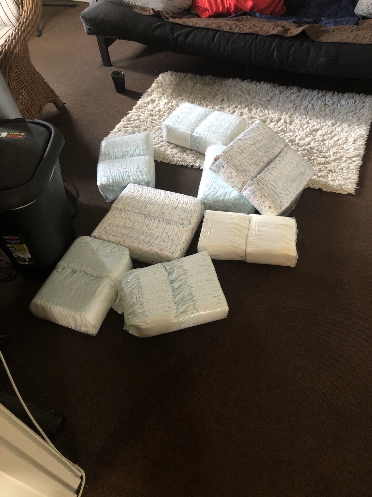8 bags size 1 diapers