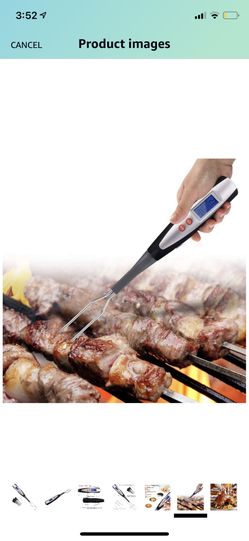 Meat Thermometer Fork BBQ Fork with Thermometer Digital BBQ Fork Thermometer Digital Cooking Fork Instant Read Fork for Kitchen, Grilling, Smoker, Ba