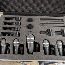 Drum Microphone Kit with XLR Cables & Hard Case, Pyle PDKM7 7-Piece