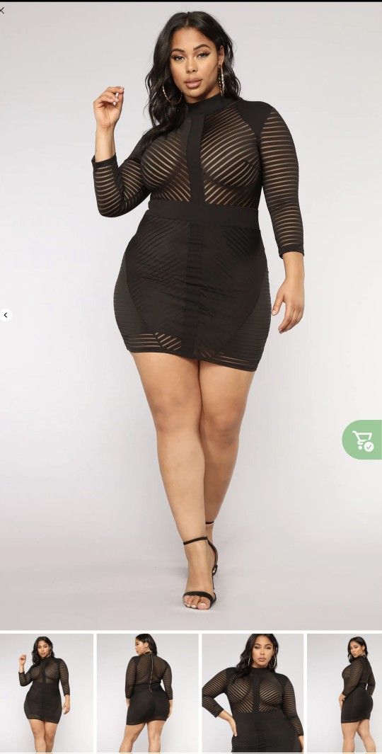 New 2XL Plus Size Sexy Little Black Dress