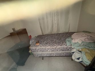 Twin Mattress with Floral Pattern