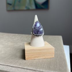 Chevron Amethyst Adjustable Gemstone Ring ( firm on price )