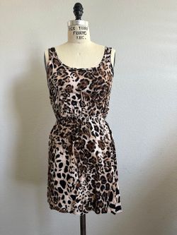Eyeshadow Leopard Print Sleeveless Mini Dress Size M
