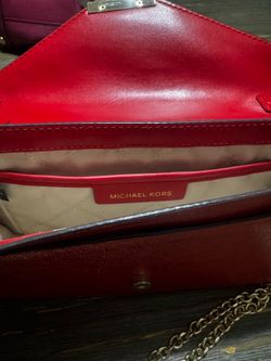 Red Clutch with Gold Chain MK