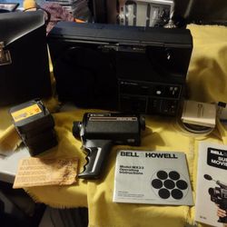 Bell And Howell Projector And Handheld Recorder Rare Vintage Collectible Read Full Description
