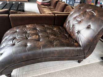 Brown Leather Chaise
