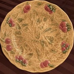 Sarreguemines France Majolica Vintage Dinner Plate, 10 Inch
