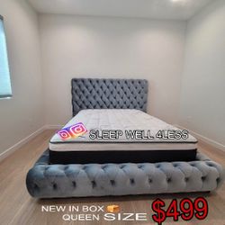 NEW  QUEEN BED FRAME AND MATTRESS 
