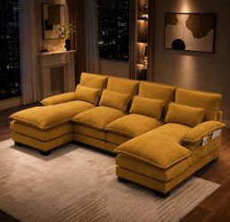 Large U-shaped sofa, new in its box to brand new
