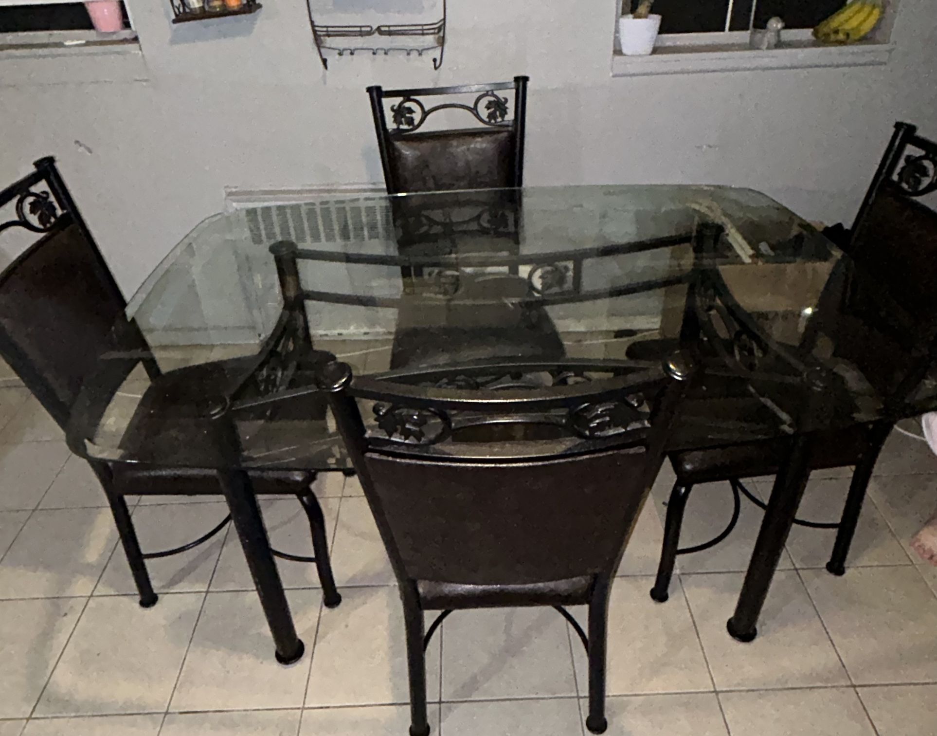 Glass Table Dining Room Set Of 4 