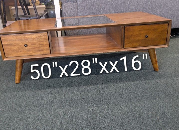 MCM Coffee Table W 4 Drawers (2 on each Side)