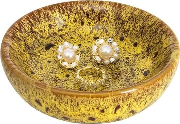 ARTKETTY Ceramic Jewelry Tray - New - Yellow