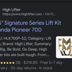 Honda Pioneer Lift Kit