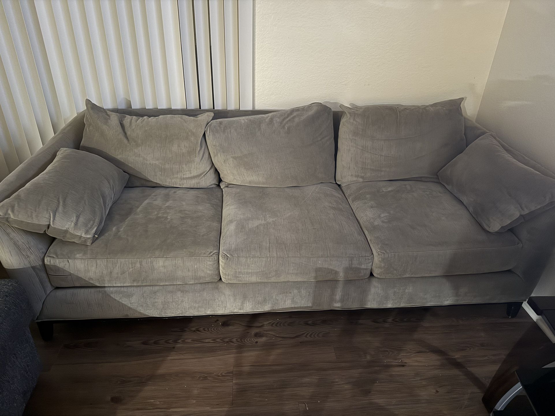 Grey Couch with Ottoman