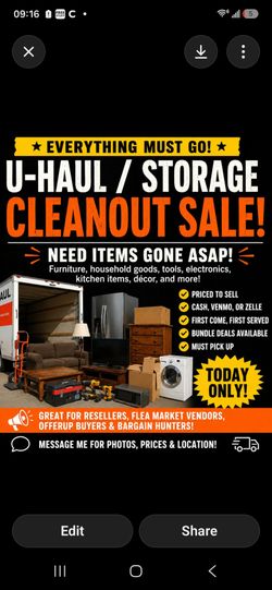 🚚 U-HAUL / STORAGE CLEANOUT SALE 🚚