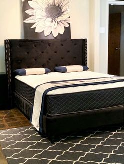 NEW QUEEN SIZE BED WITH MATTRESS AND FREE DELIVERY