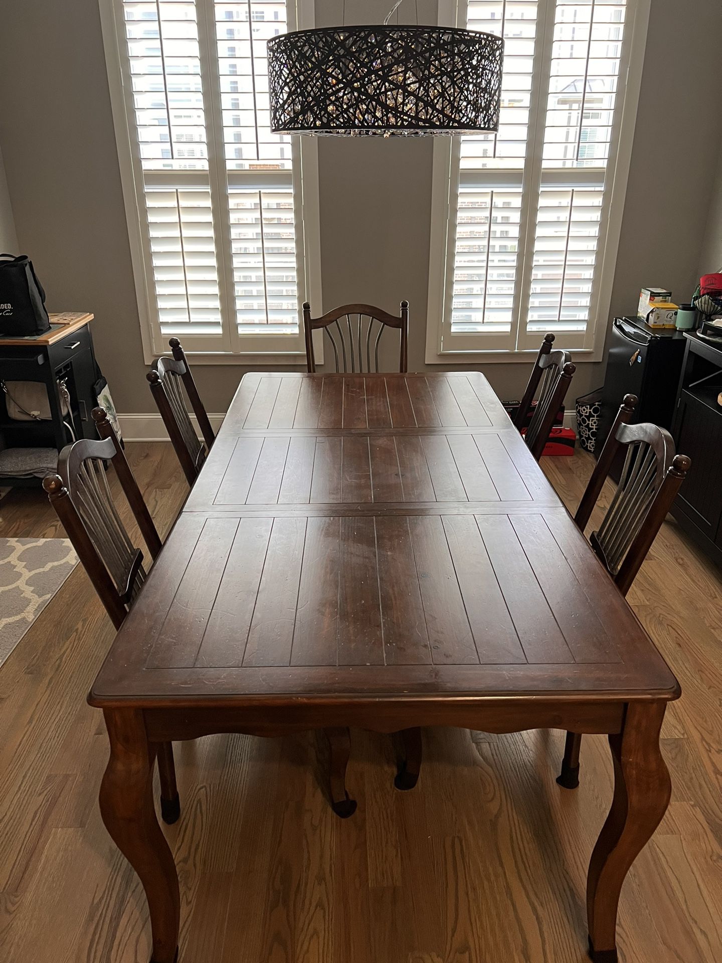 Wood Dining Room Table 7 Chairs