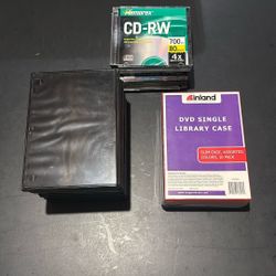 CD-RW DISCS and DVD SINGLE LIBRARY CASES