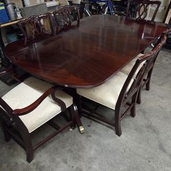 Antique Kindel Doudle Pedestal Dinning Table 